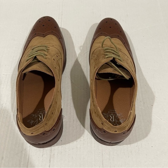 Men’s Royal Shoes Brown Faux Leather Dressy Oxfords Size 7.5 US! - Picture 5 of 11